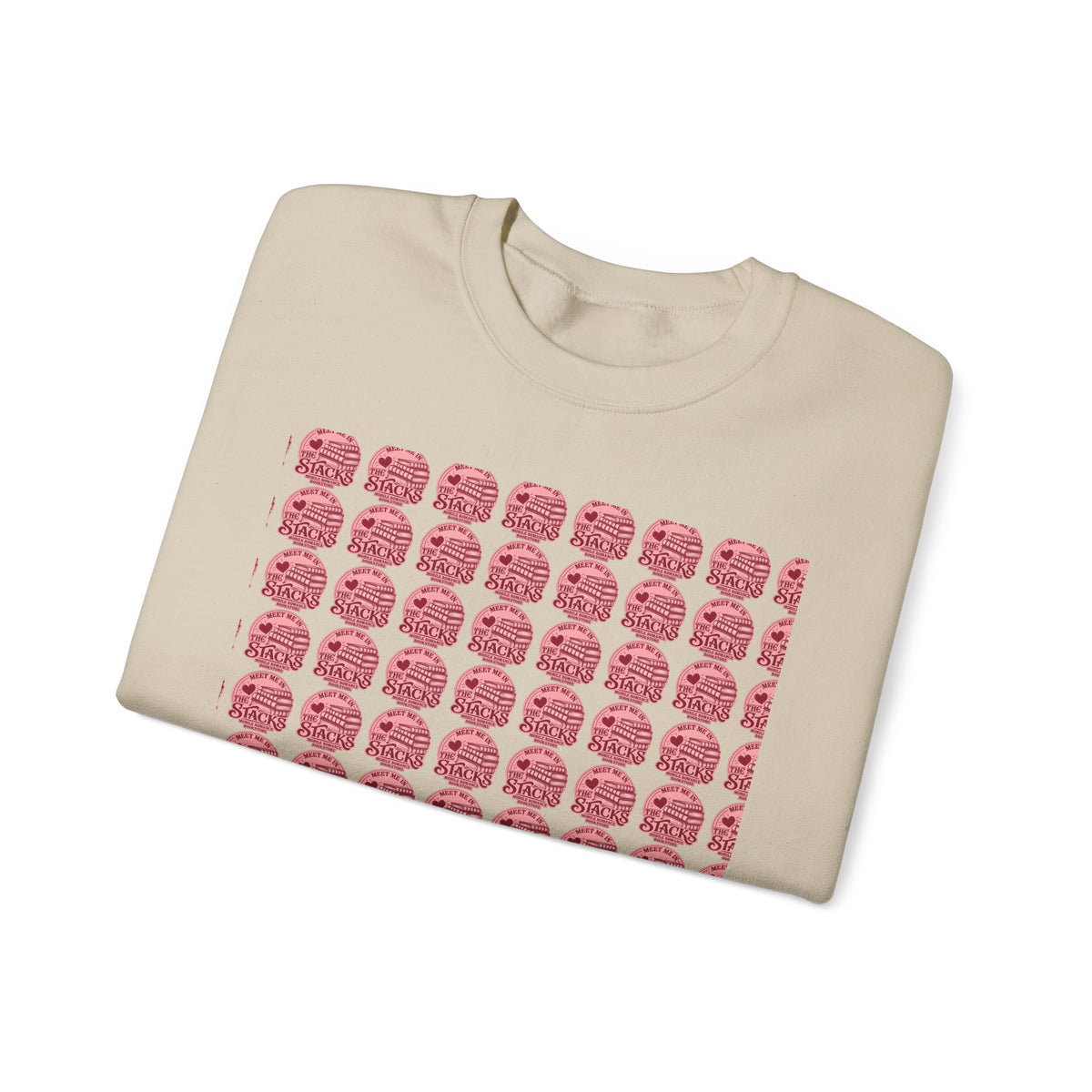 Pink Retro Grid Crewneck Sweatshirt