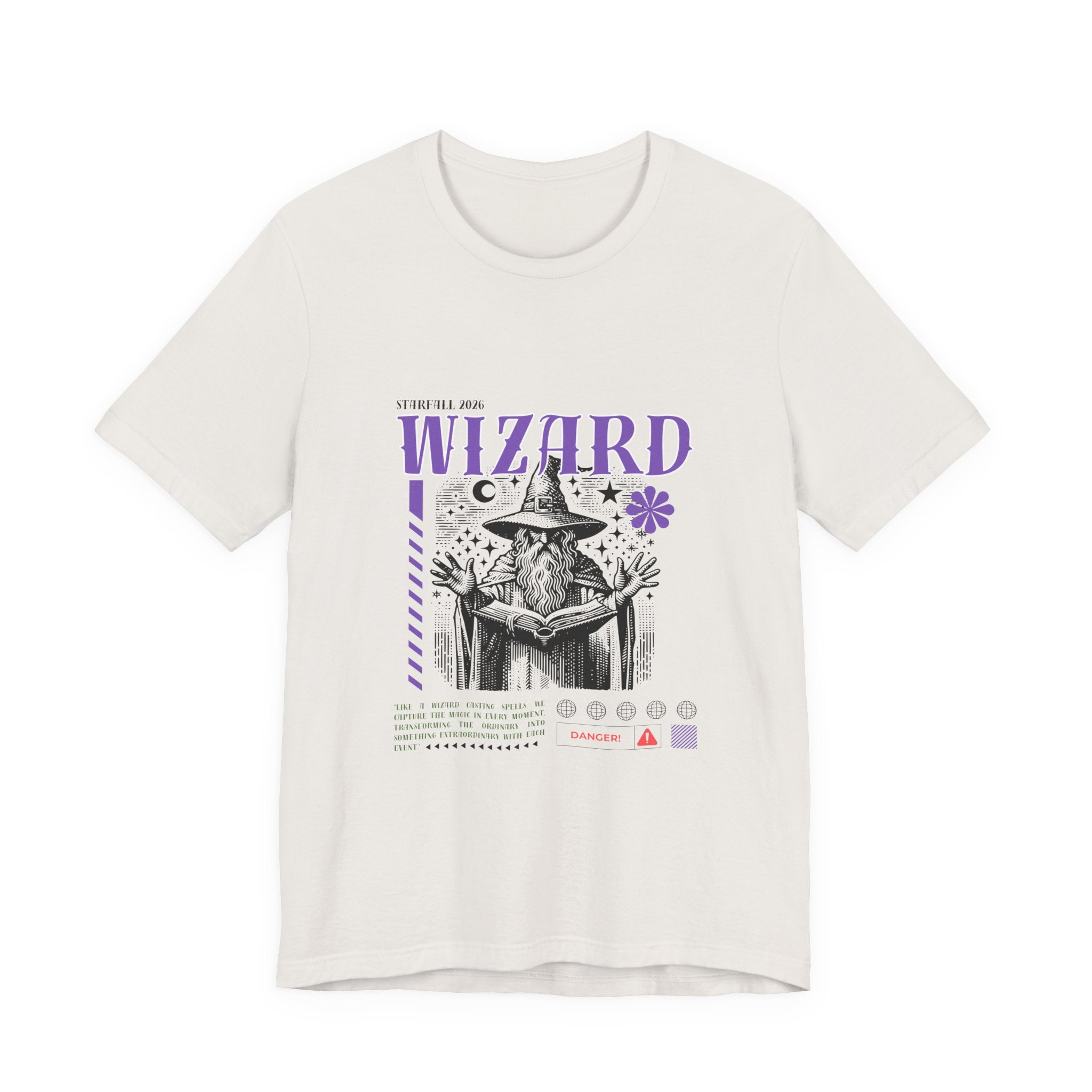 Wizard Graphic Tee — Vintage Spellbook Illustration T-Shirt