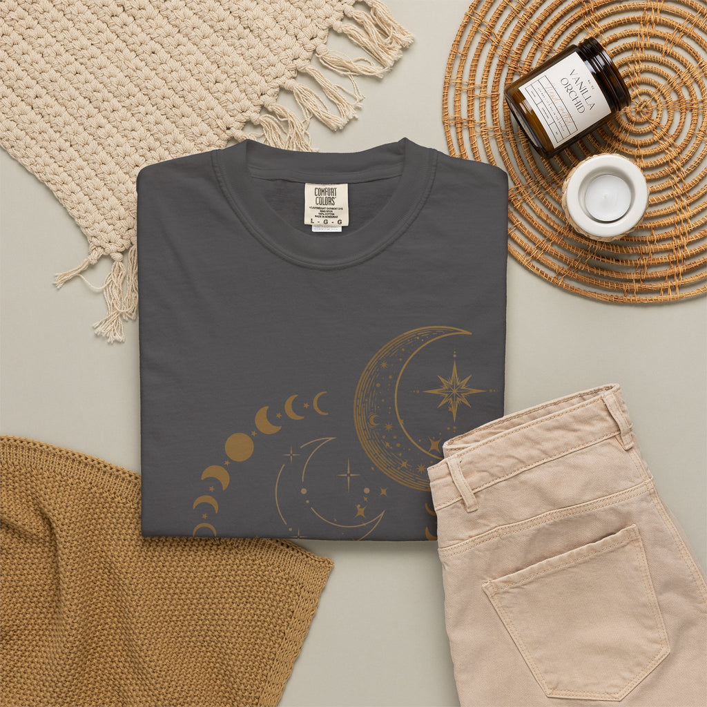 Moon Phase T-Shirt — Celestial Crescent & Phases Graphic Tee