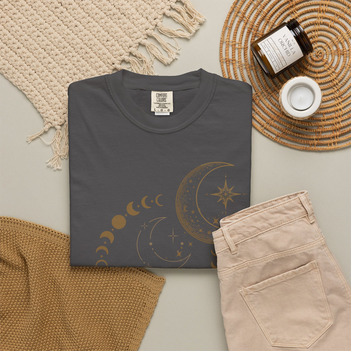 Moon Phase T-Shirt — Celestial Crescent & Phases Graphic Tee