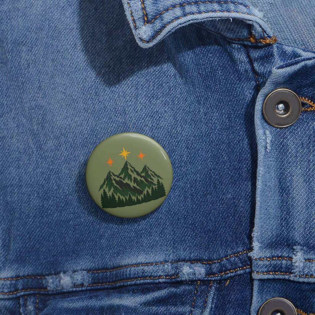 Mountain Sunset Pin Button