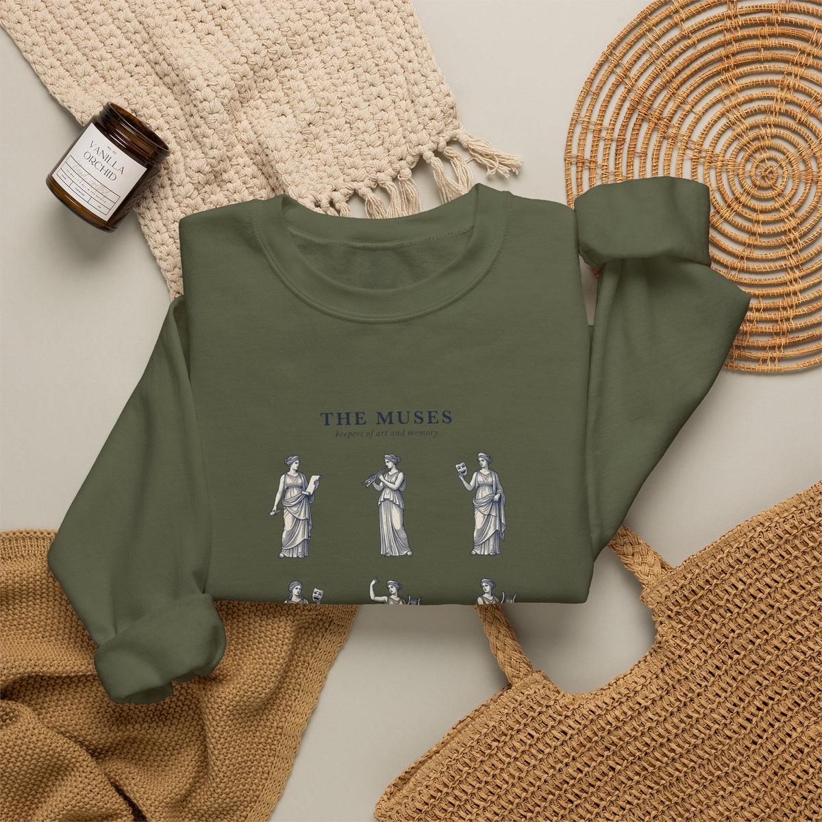 The Muses crewneck sweatshirt | Greek mythology, mythcore, classical art