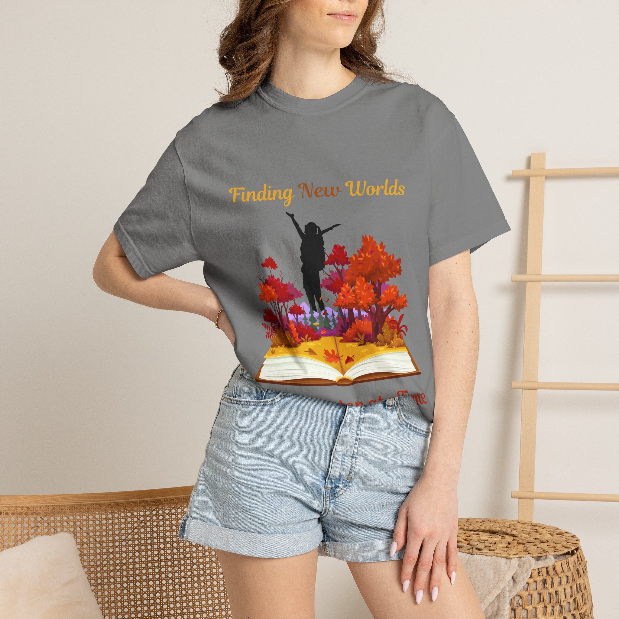 Book Lover T-Shirt — "Finding New Worlds One Chapter at a Time"