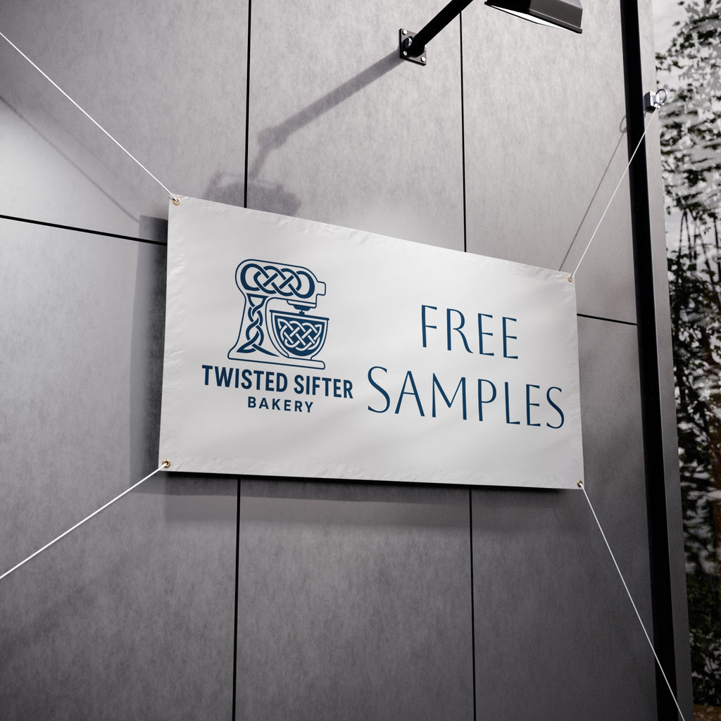 Free Samples Vinyl Banner – Custom Bakery Promotional Sign