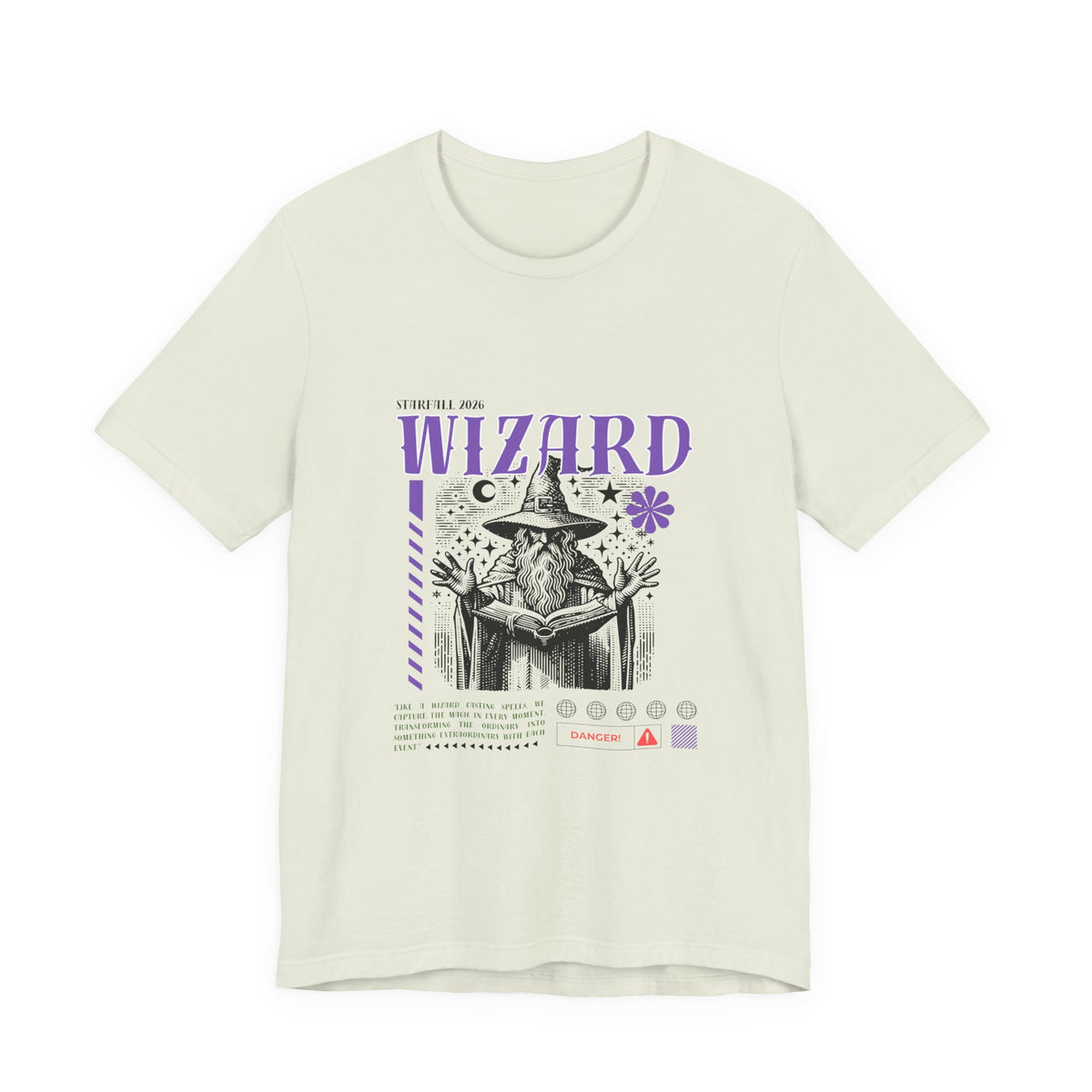 Wizard Graphic Tee — Vintage Spellbook Illustration T-Shirt