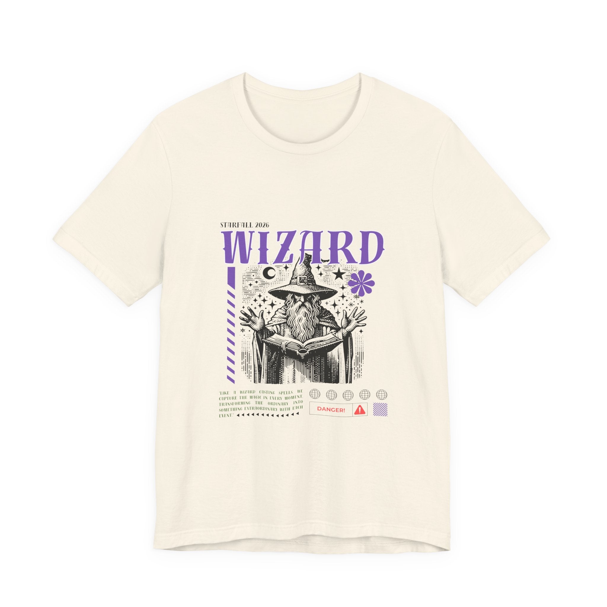 Wizard Graphic Tee — Vintage Spellbook Illustration T-Shirt