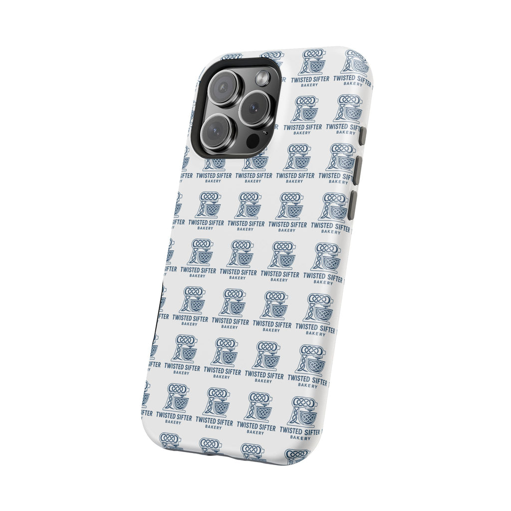Magnetic Impact-Resistant Phone Case — Repeating Twisted Sifter Logo Pattern