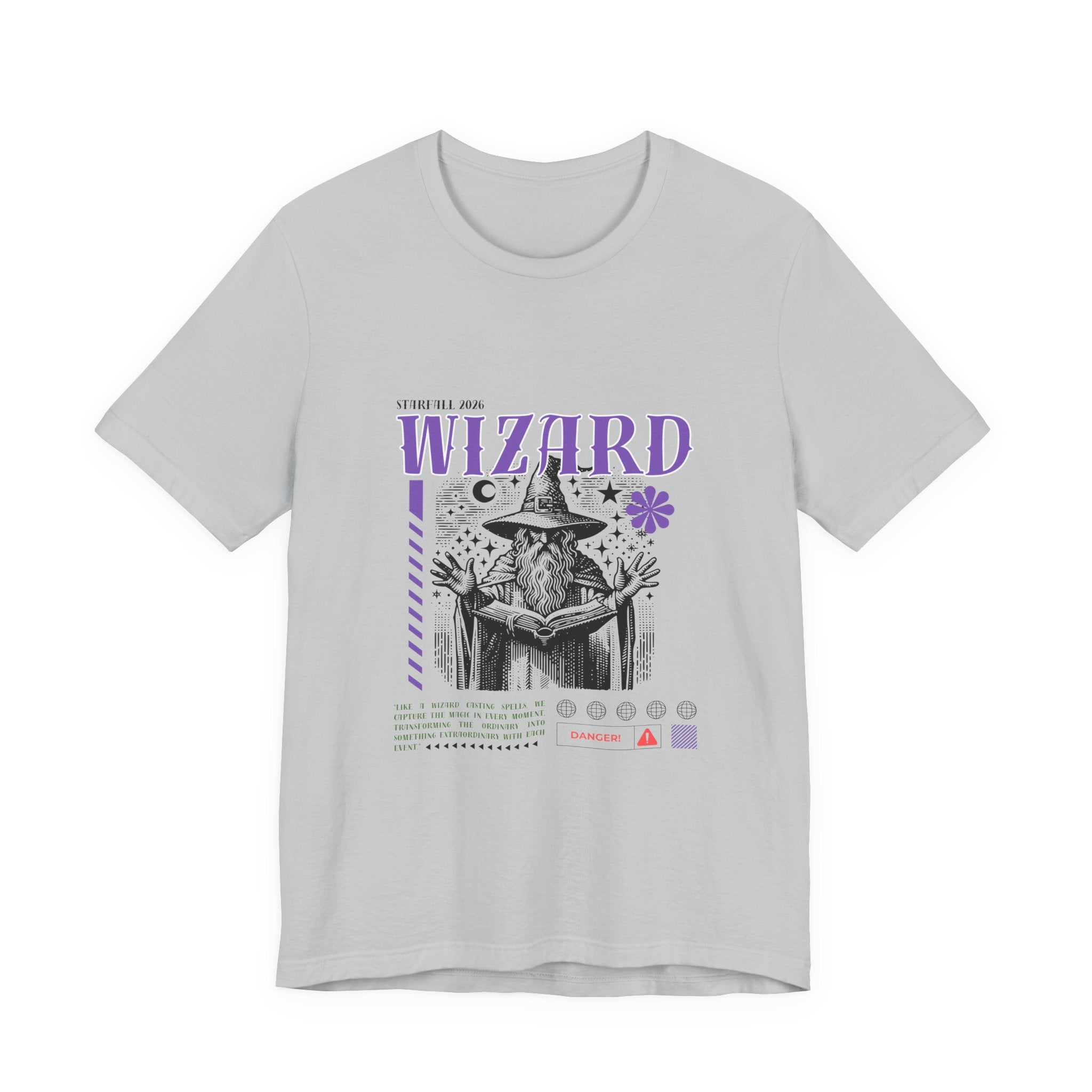 Wizard Graphic Tee — Vintage Spellbook Illustration T-Shirt