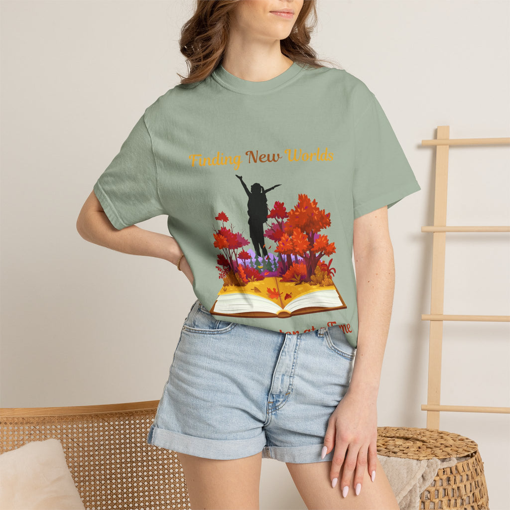 Book Lover T-Shirt — "Finding New Worlds One Chapter at a Time"