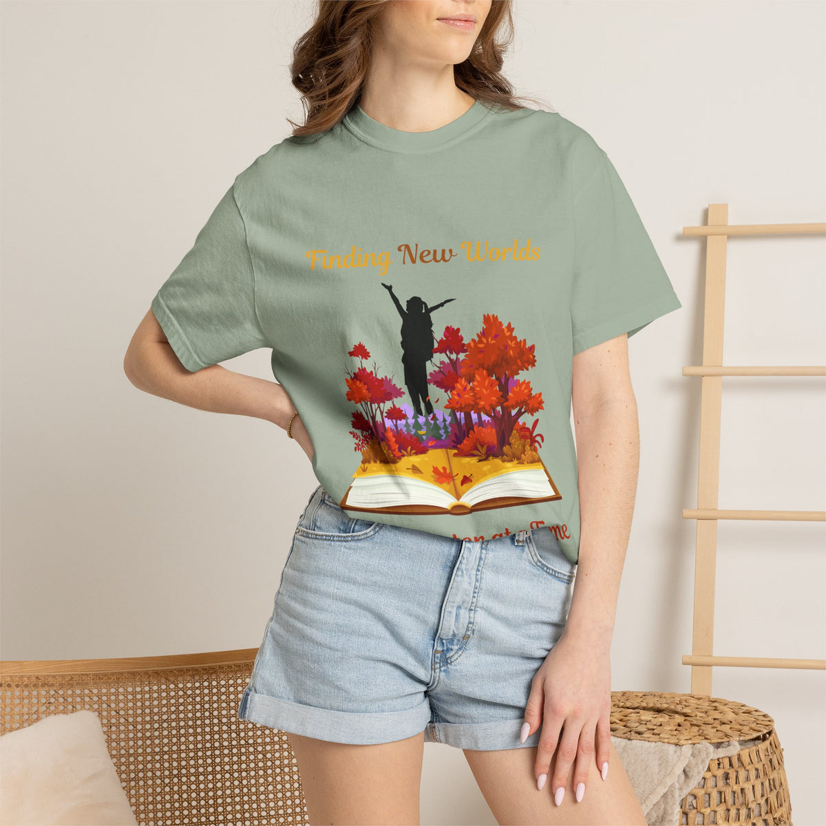 Book Lover T-Shirt — "Finding New Worlds One Chapter at a Time"