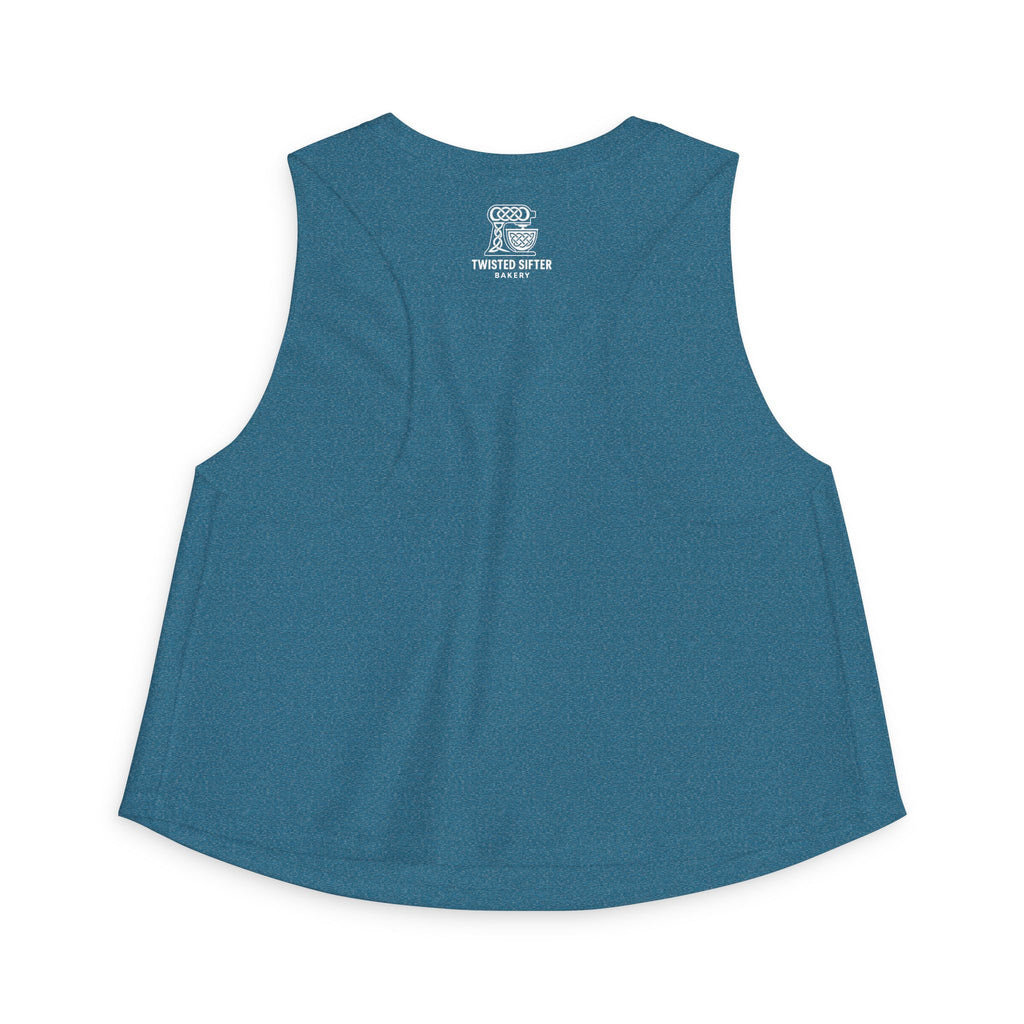 Women's Crop Top — Retro Roller Derby Graphic Tank ("Skater Dolls" Pink Moon)