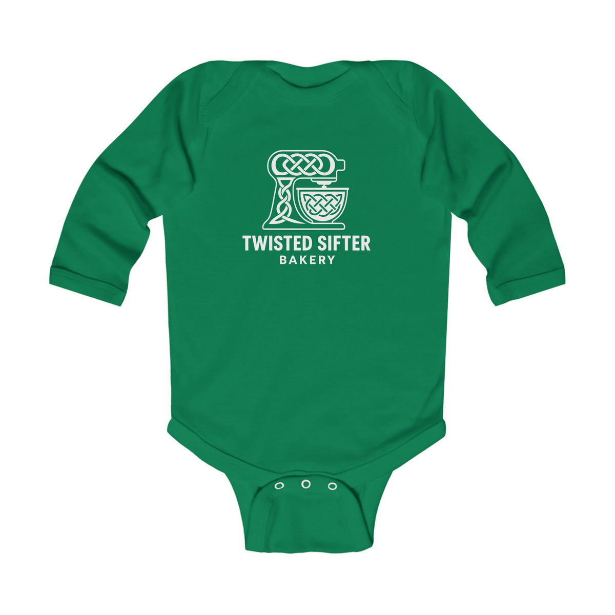 Infant Bodysuit — "Twisted Sifter Bakery" Logo Front, "Made From Scratch" Back