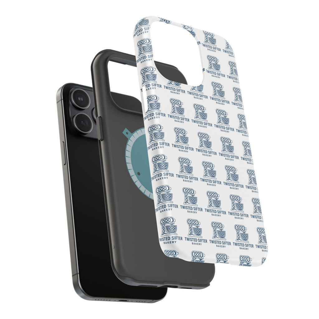 Magnetic Impact-Resistant Phone Case — Repeating Twisted Sifter Logo Pattern