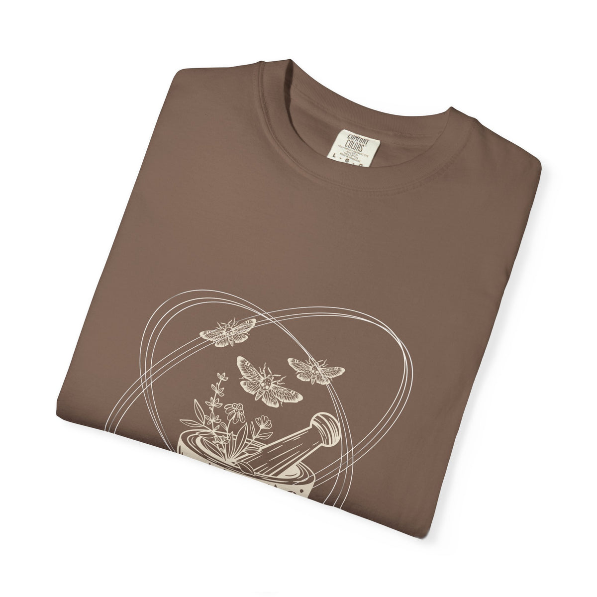 Mystic Tea Ceremony T-Shirt — Moon Phases & Moth Illustration