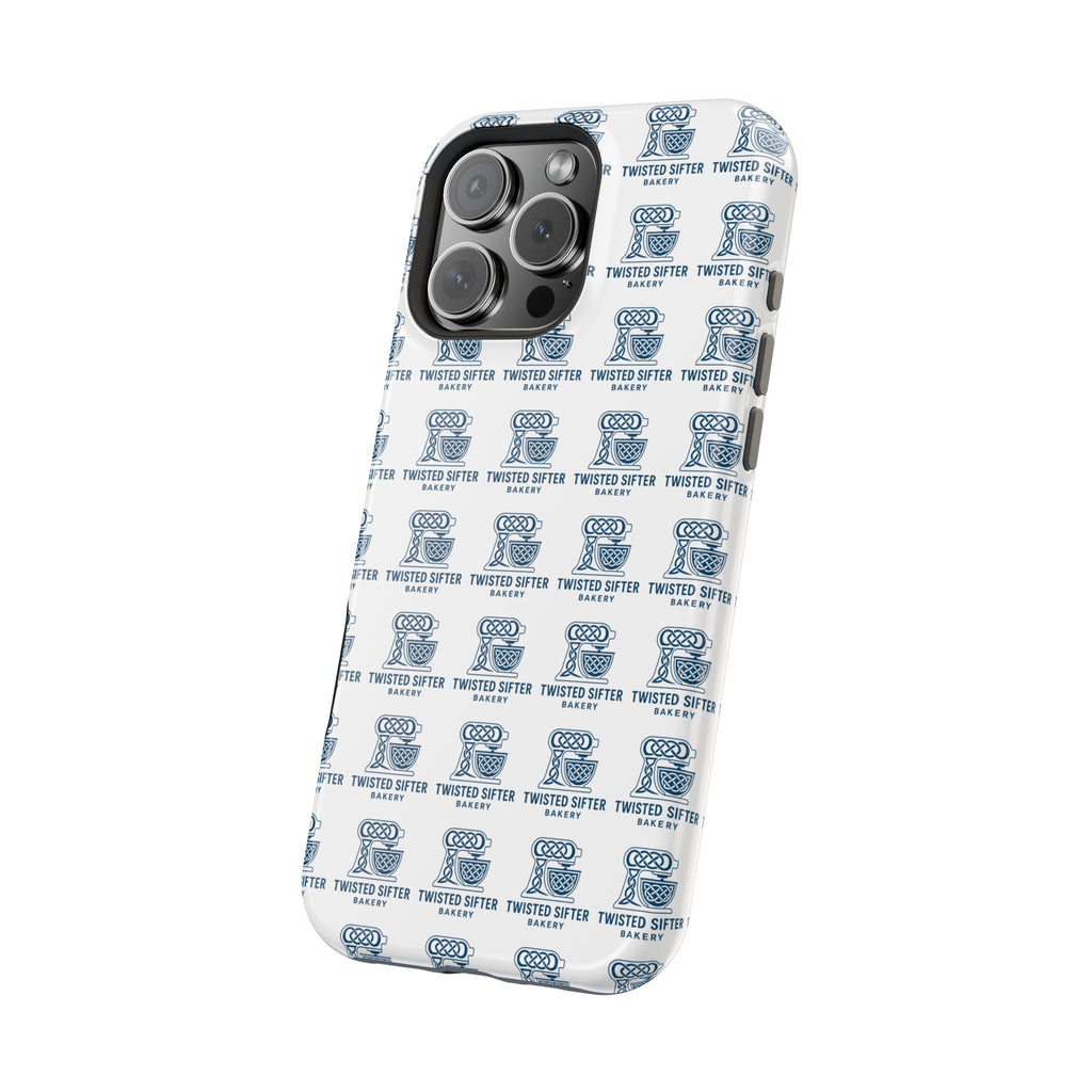 Magnetic Impact-Resistant Phone Case — Repeating Twisted Sifter Logo Pattern