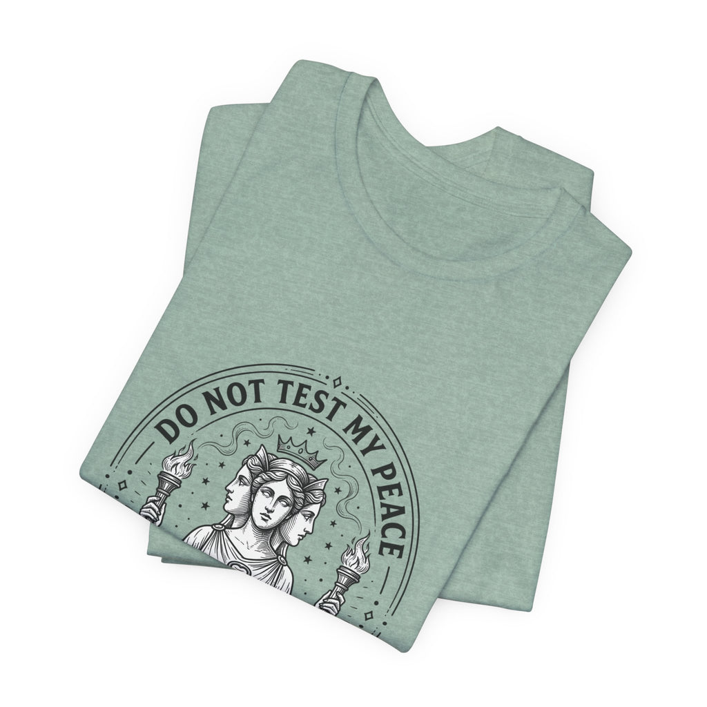 Do Not Test My Peace Guardian Illustration Tee | Greek Mythology, Mythcore