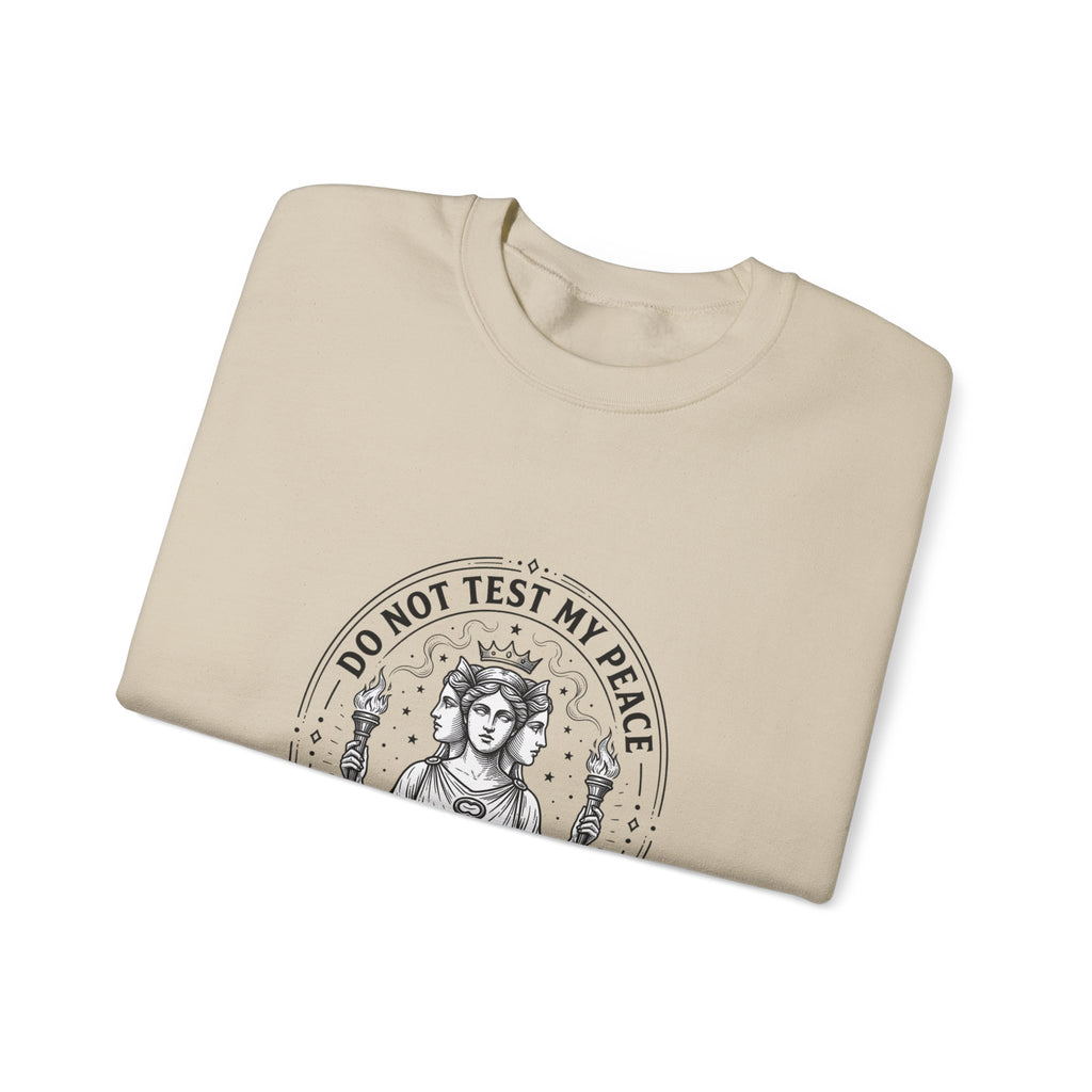 Do Not Test My Peace Athena Illustration Sweatshirt | Mythcore, Classical Art