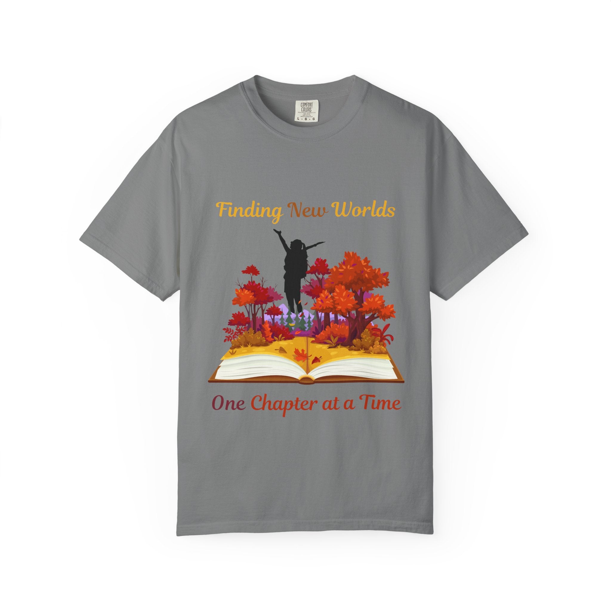 Book Lover T-Shirt — "Finding New Worlds One Chapter at a Time"