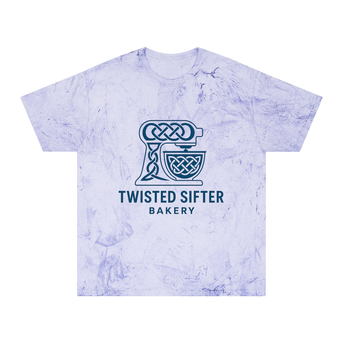 Tie-Dye T-Shirt — Twisted Sifter Bakery Logo, "TSB" Vegan Bakery Tee
