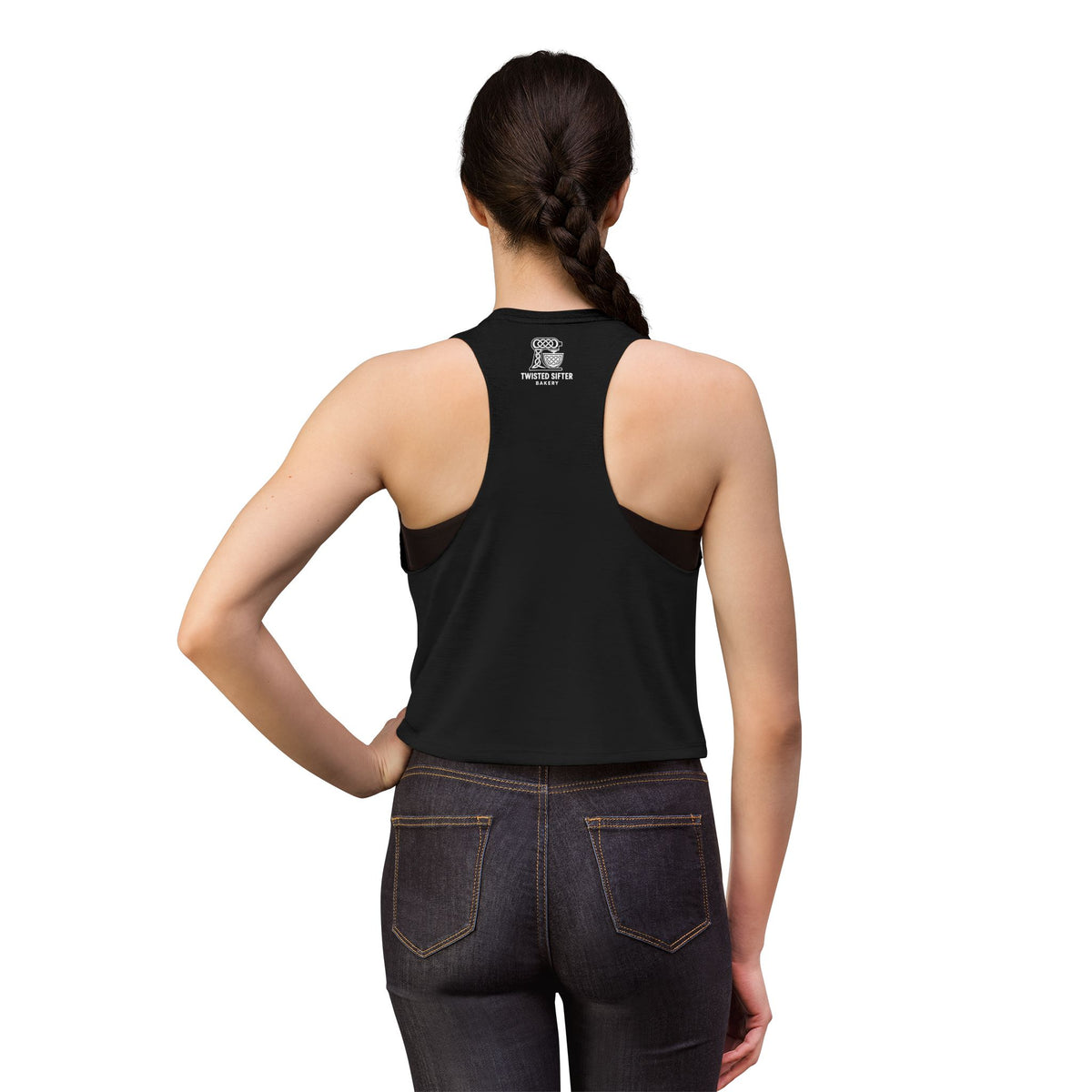 Women's Crop Top — Retro Roller Derby Graphic Tank ("Skater Dolls" Pink Moon)