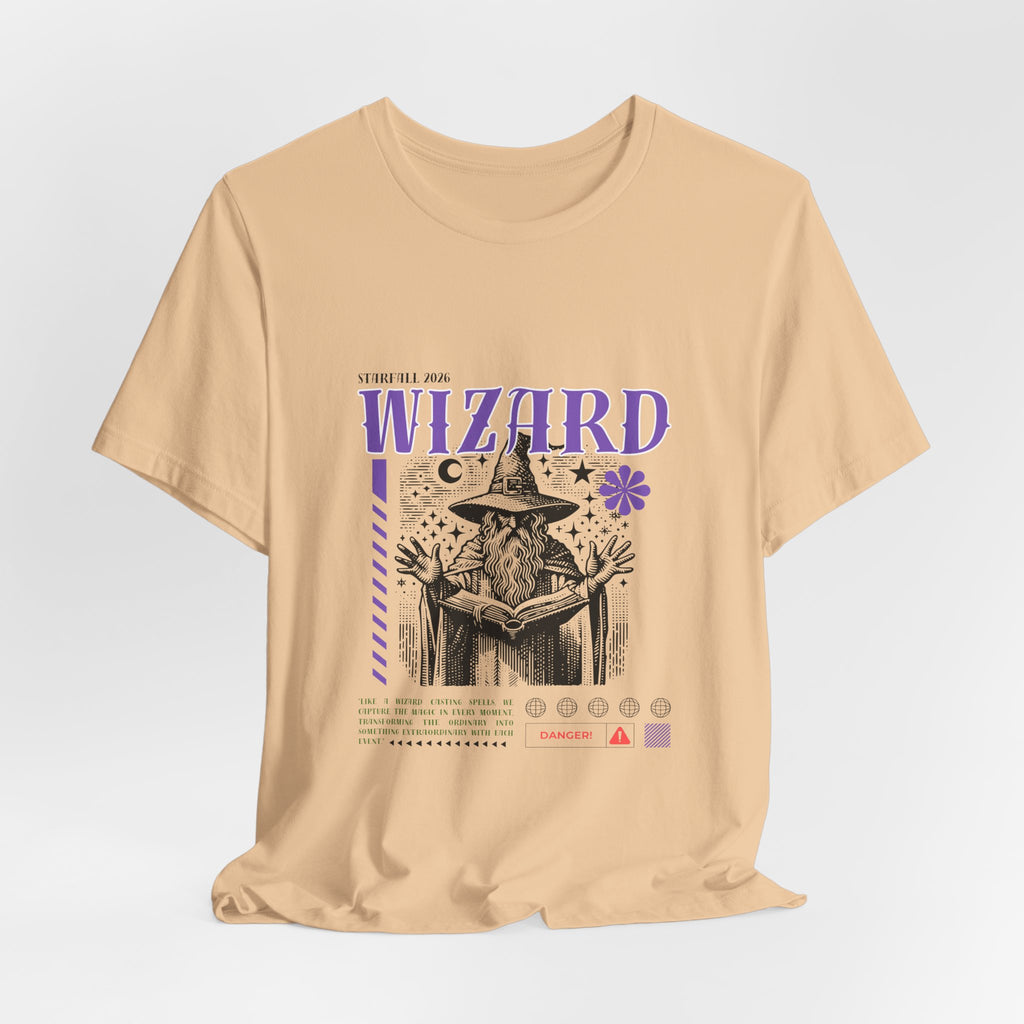 Wizard Graphic Tee — Vintage Spellbook Illustration T-Shirt