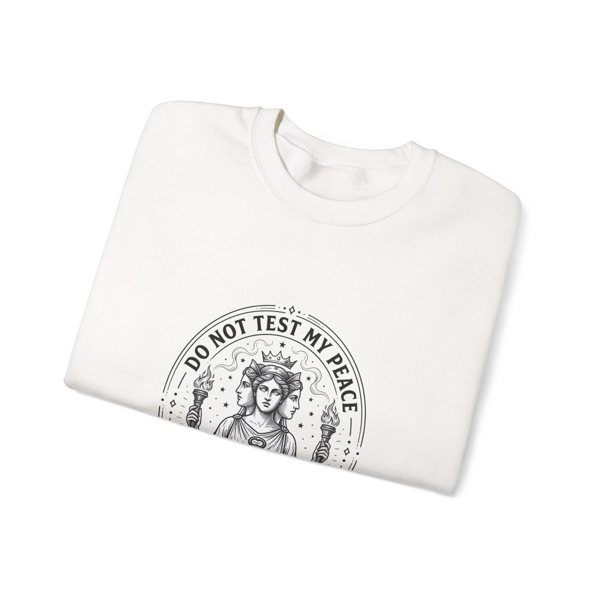 Do Not Test My Peace Athena Illustration Sweatshirt | Mythcore, Classical Art