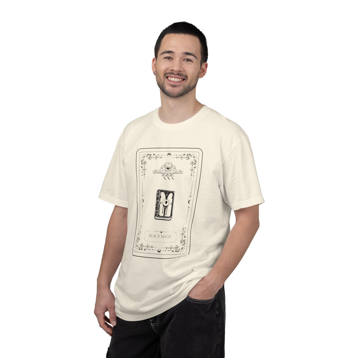 Tarot Bunny Illustration T-Shirt — 'Hold My Hand' Minimal Graphic Tee
