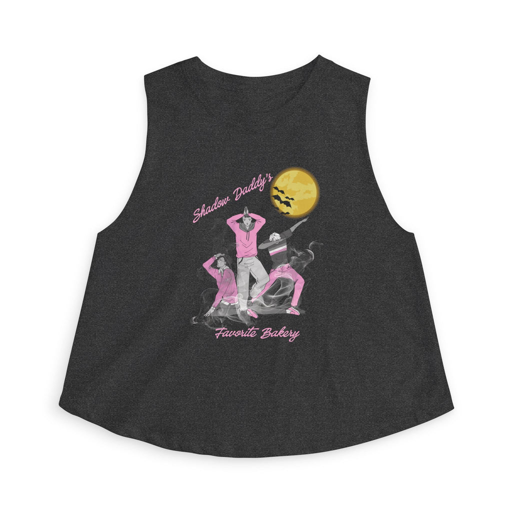 Women's Crop Top — Retro Roller Derby Graphic Tank ("Skater Dolls" Pink Moon)