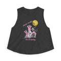 Women's Crop Top — Retro Roller Derby Graphic Tank ("Skater Dolls" Pink Moon)