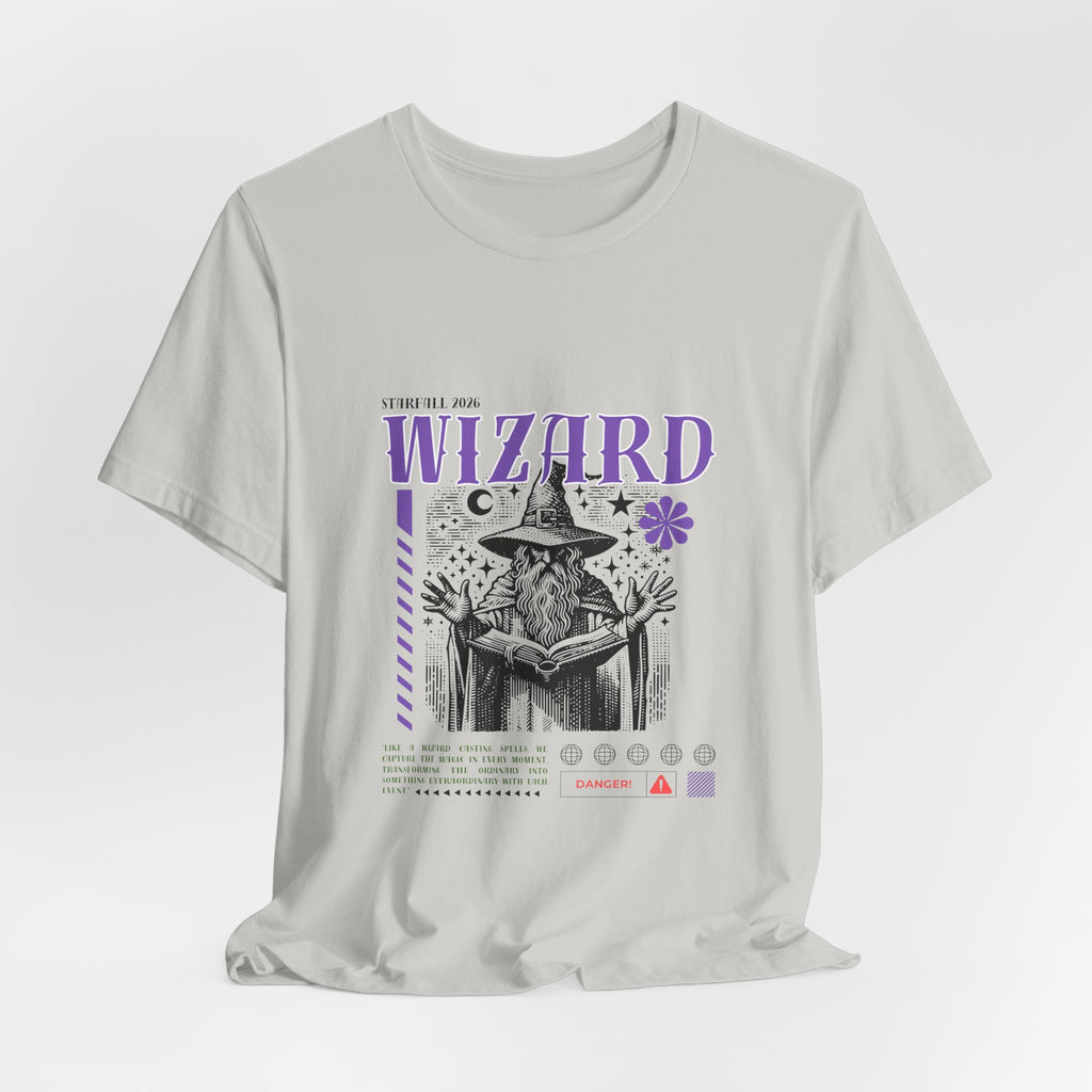 Wizard Graphic Tee — Vintage Spellbook Illustration T-Shirt