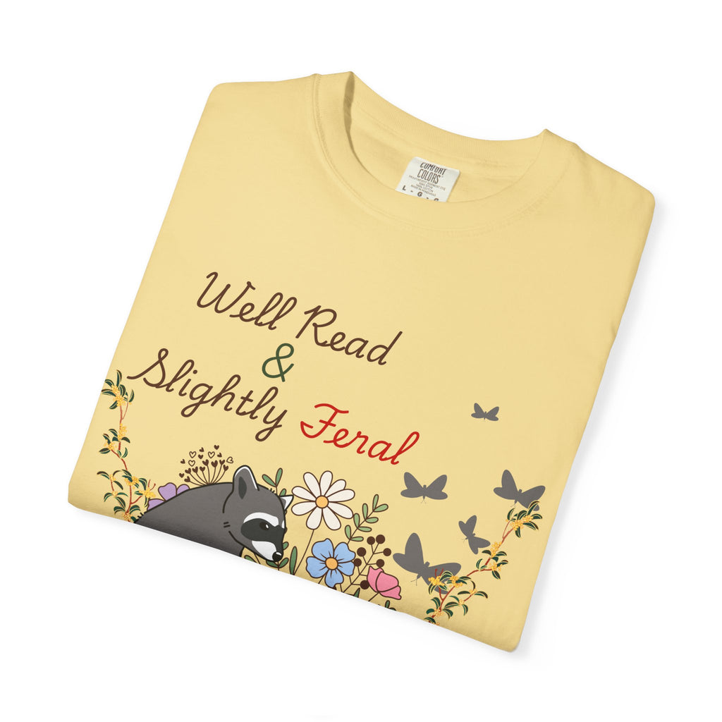 Well Read & Slightly Feral Reading Racoon - T-Shirts