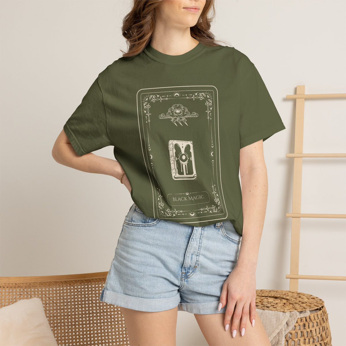 Tarot Bunny Illustration T-Shirt — 'Hold My Hand' Minimal Graphic Tee