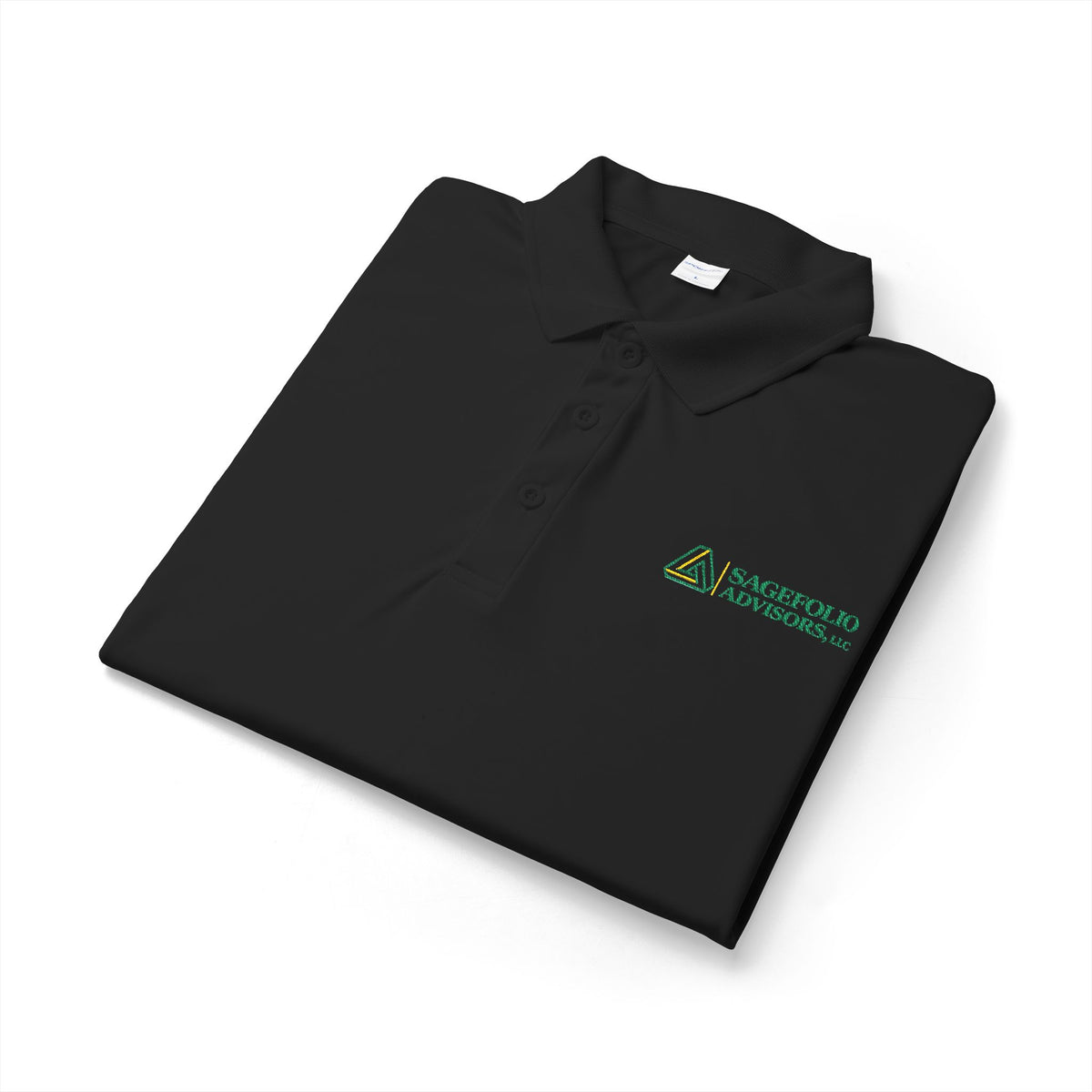 White Embroidered Polo — SageFolio Advisors Logo