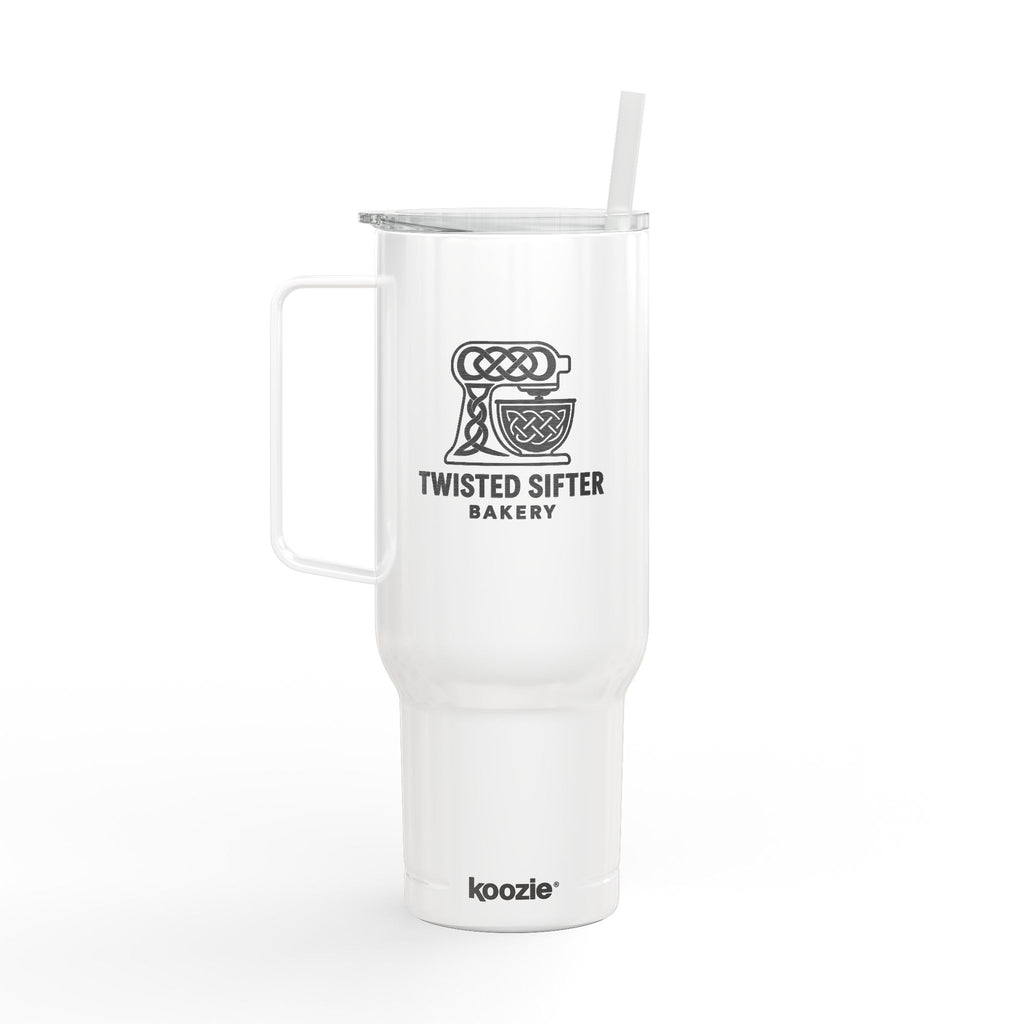 40oz Engraved Insulated Tumbler with Lid & Handle — 'I Scream for the Bakery' Coffee Travel Mug