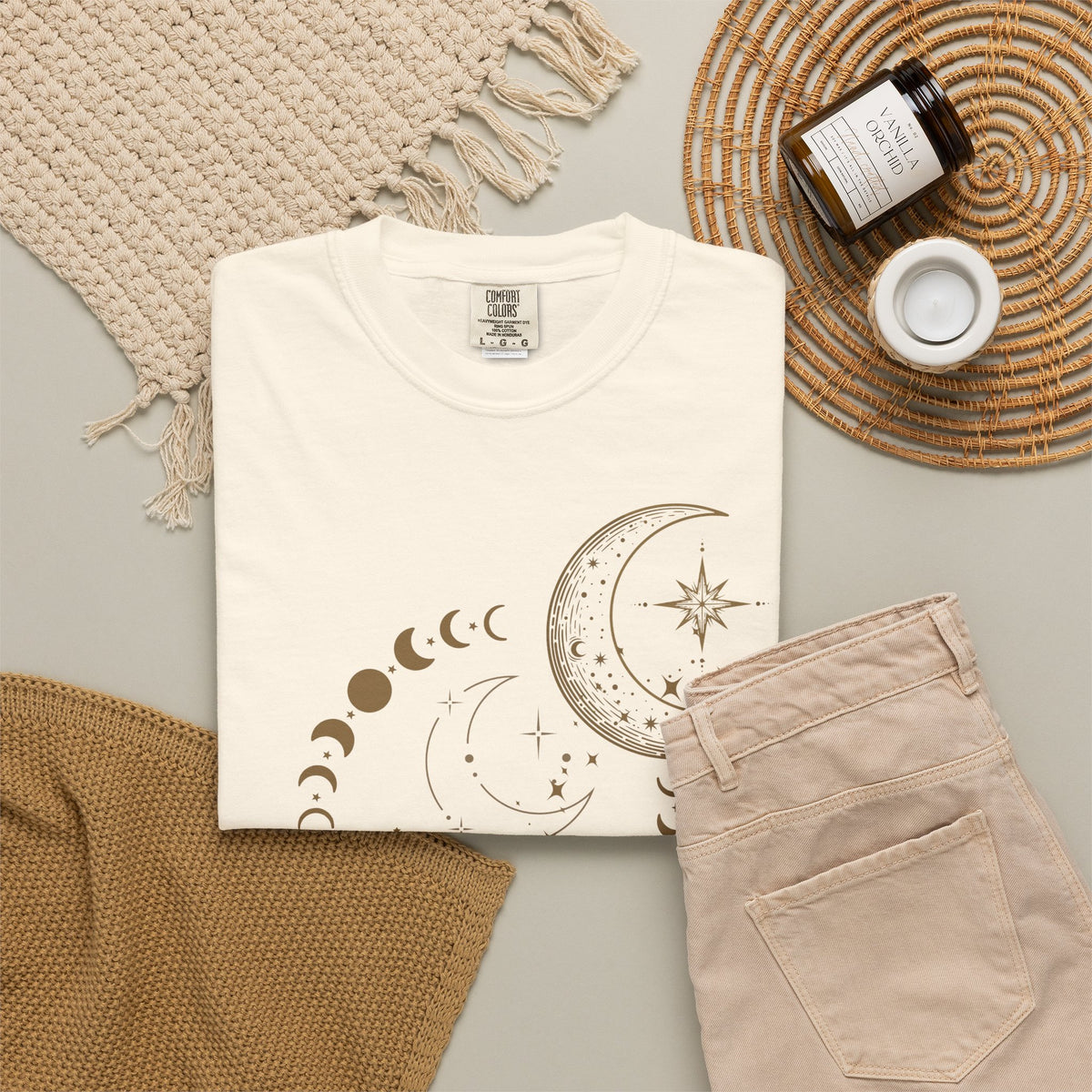 Moon Phase T-Shirt — Celestial Crescent & Phases Graphic Tee