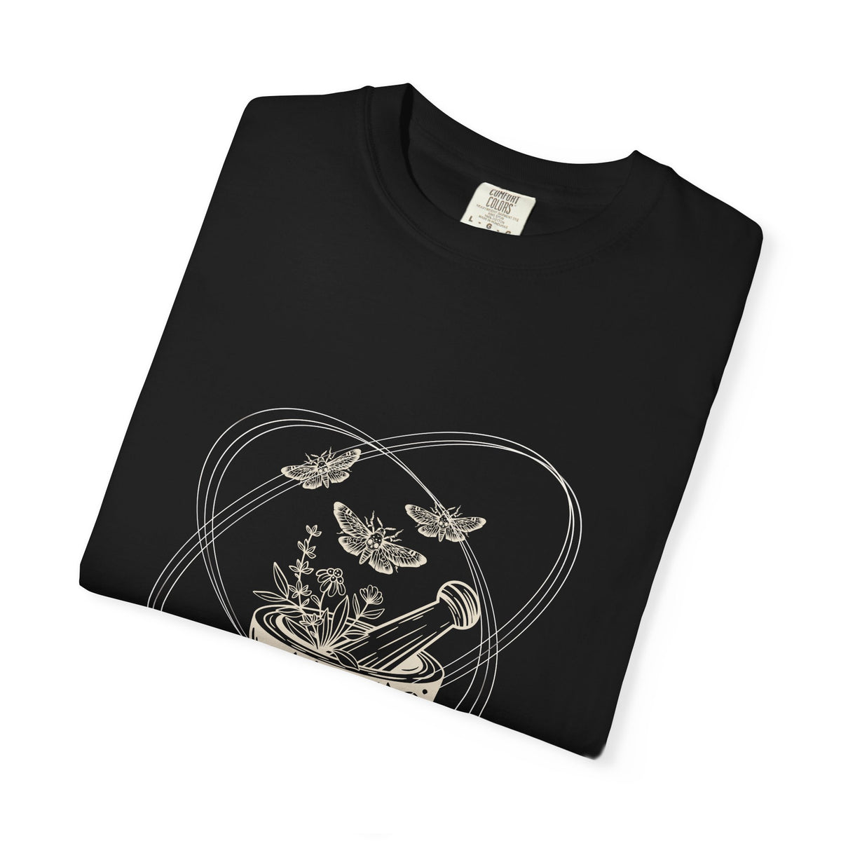 Mystic Tea Ceremony T-Shirt — Moon Phases & Moth Illustration