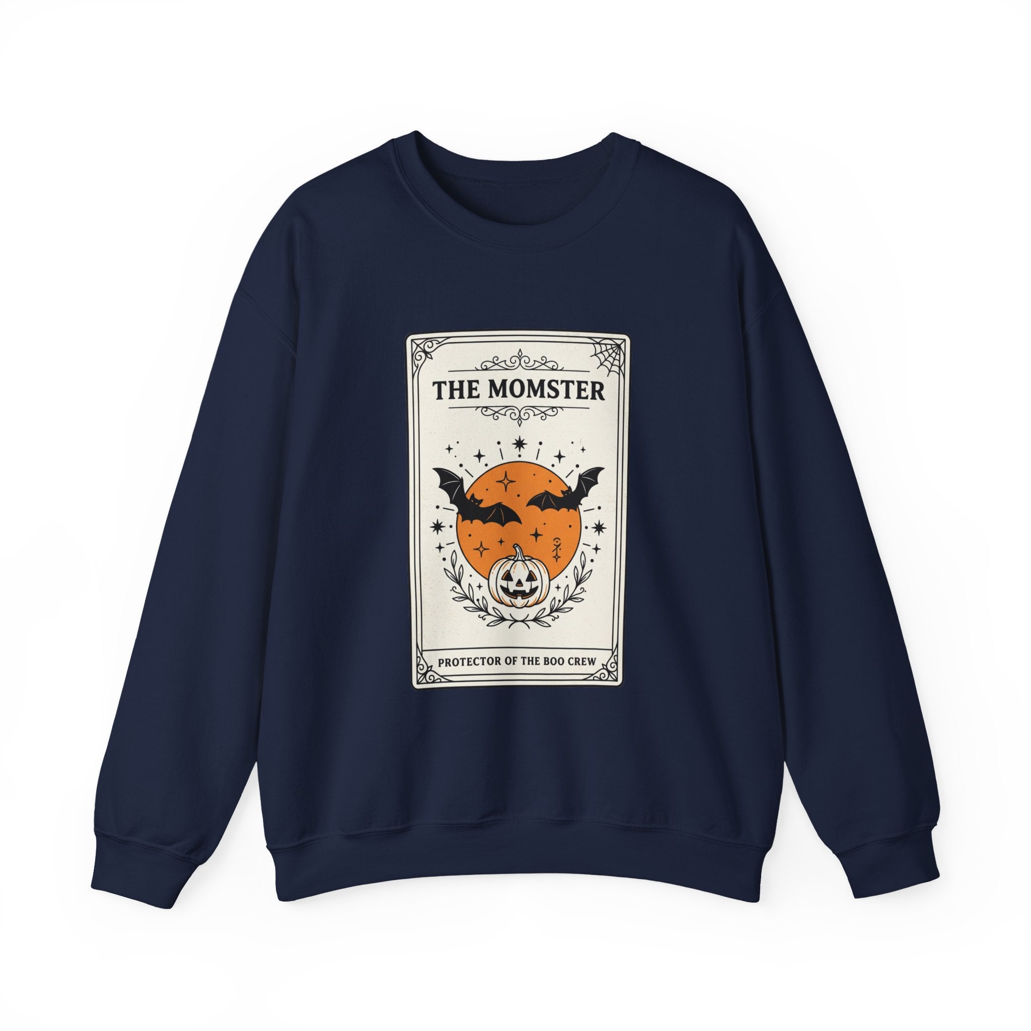 Momster Halloween Retro Crest Sweatshirt | spooky mom cardigan