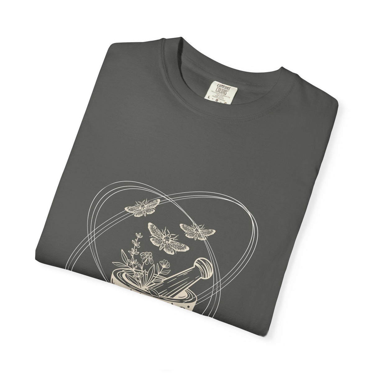 Mystic Tea Ceremony T-Shirt — Moon Phases & Moth Illustration