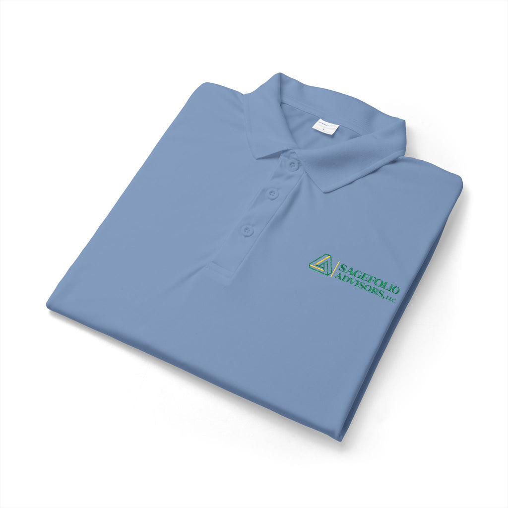 White Embroidered Polo — SageFolio Advisors Logo