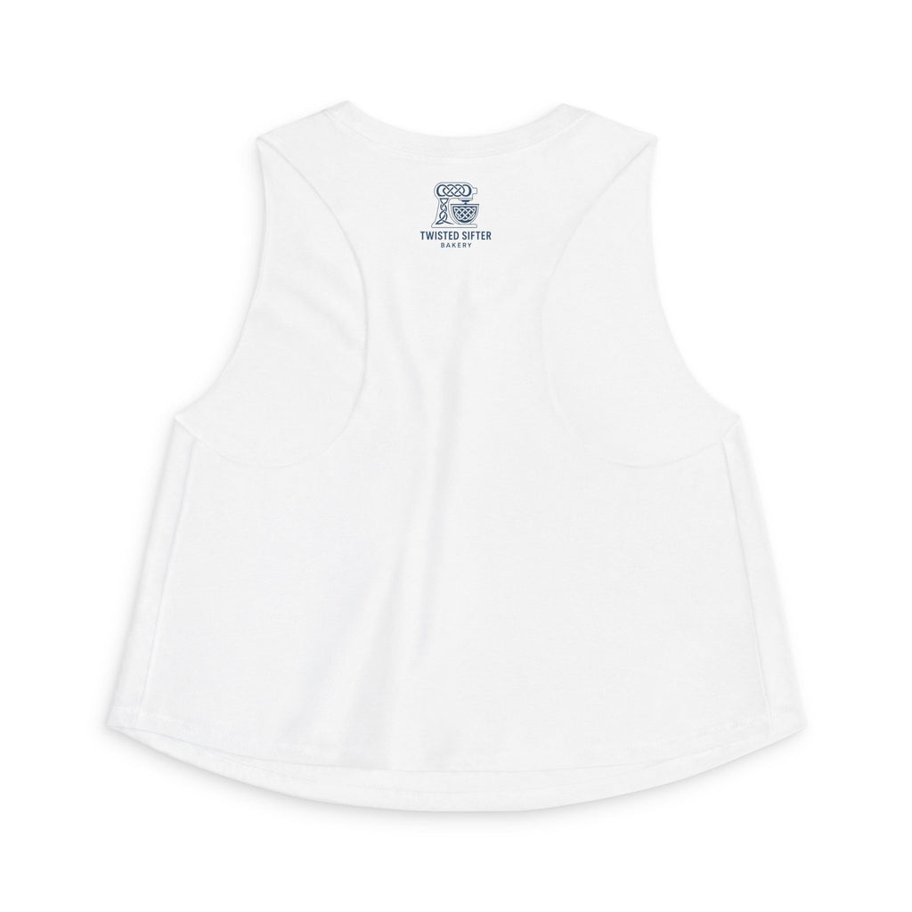 Women's Crop Top — Retro Roller Derby Graphic Tank ("Skater Dolls" Pink Moon)
