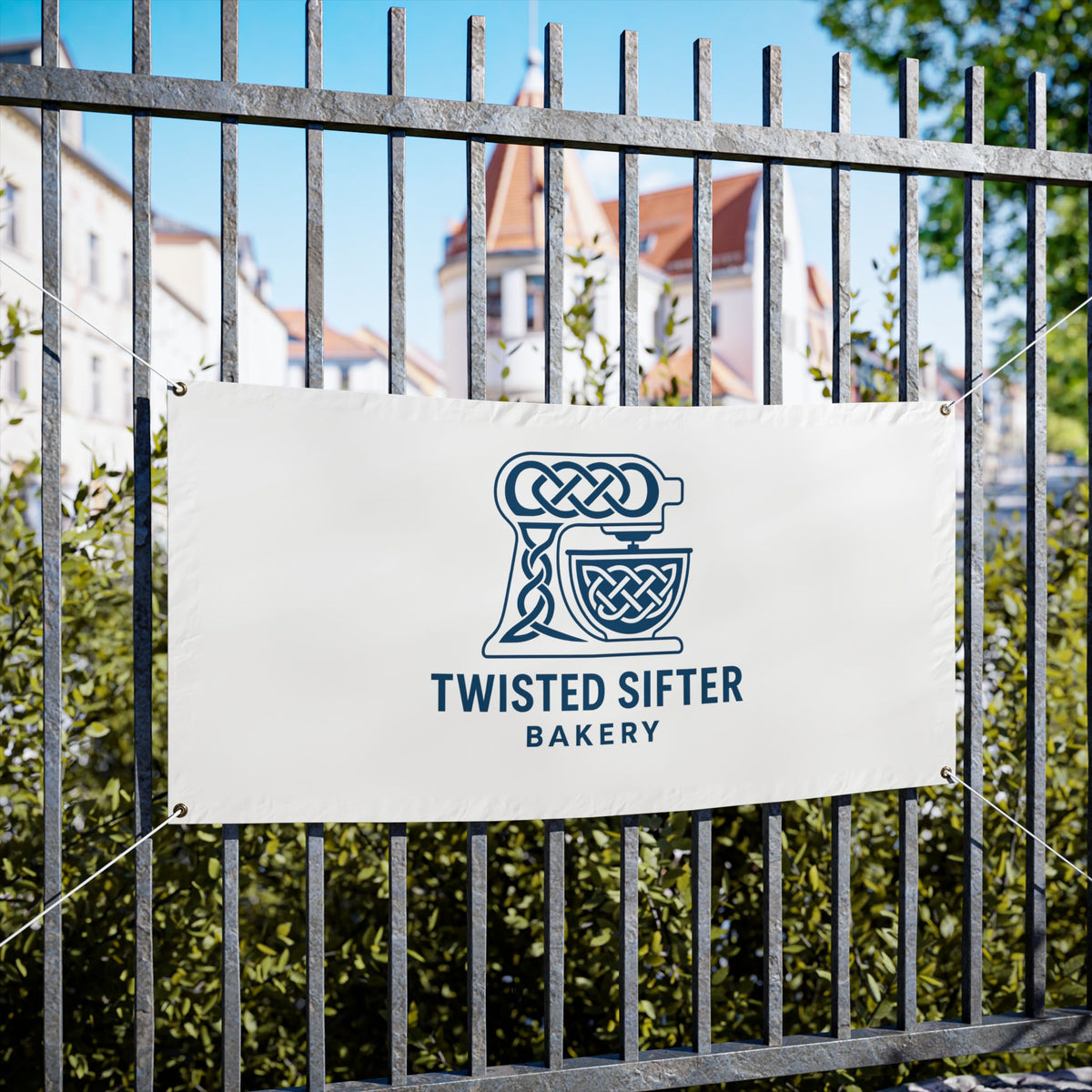 Vinyl Banner — Twisted Sifter Bakery Logo Outdoor Sign