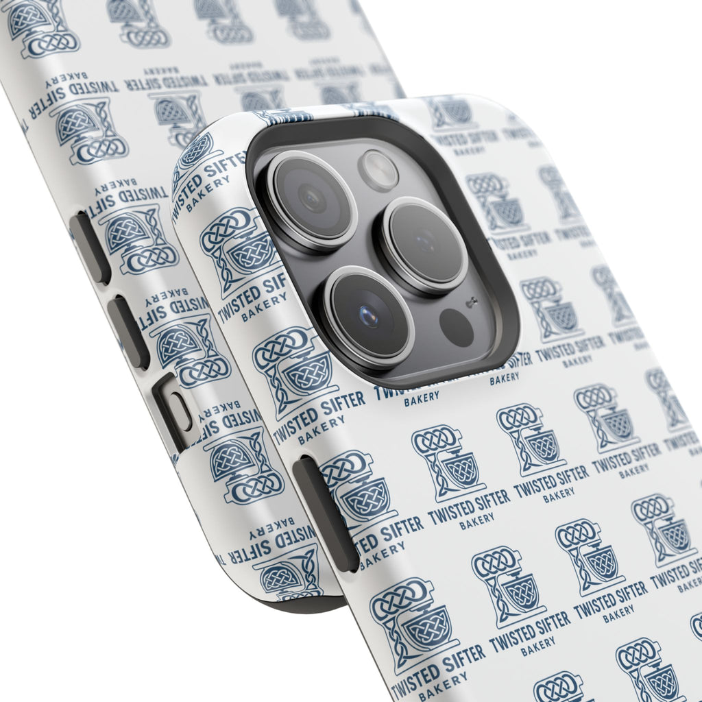 Magnetic Impact-Resistant Phone Case — Repeating Twisted Sifter Logo Pattern