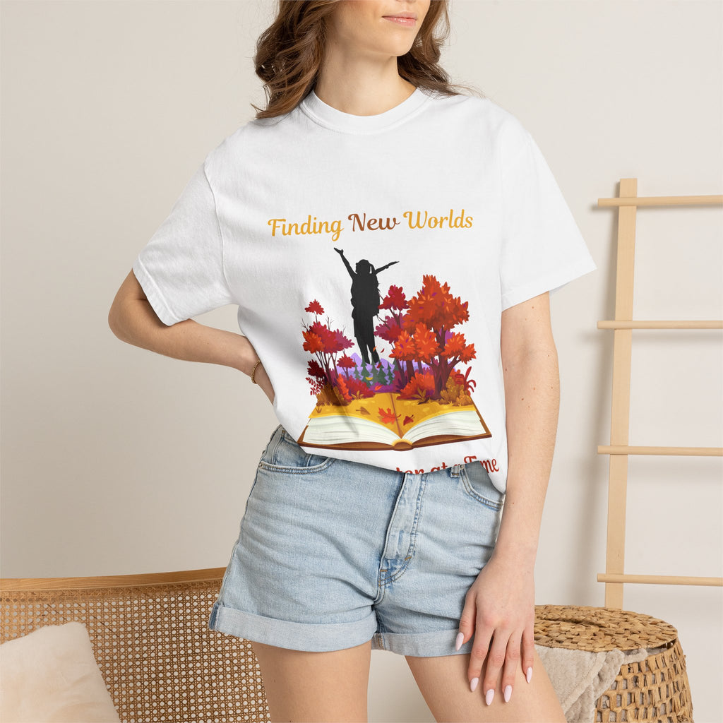 Book Lover T-Shirt — "Finding New Worlds One Chapter at a Time"