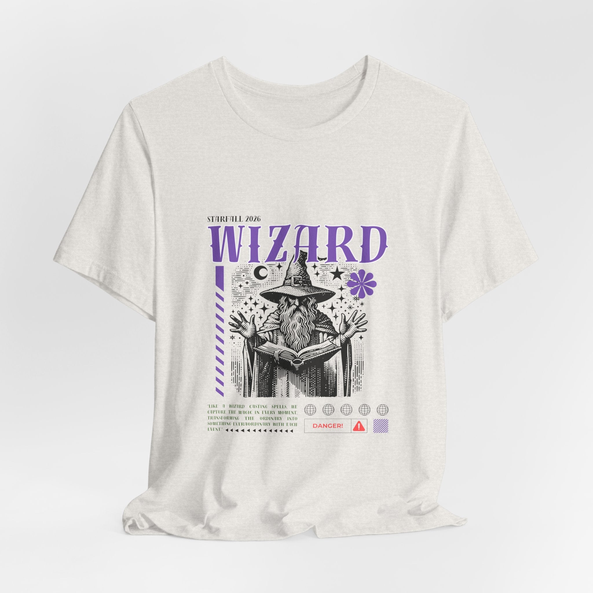 Wizard Graphic Tee — Vintage Spellbook Illustration T-Shirt