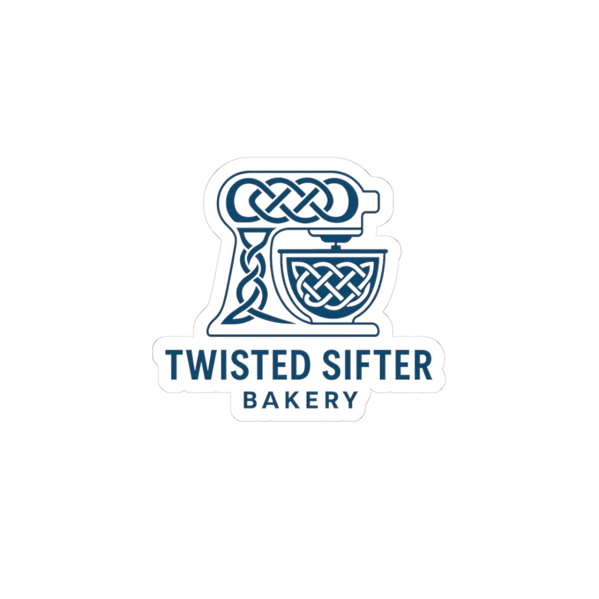 Twisted Sifter Bakery Logo Sticker — Celtic Mixer Kiss-Cut Sticker