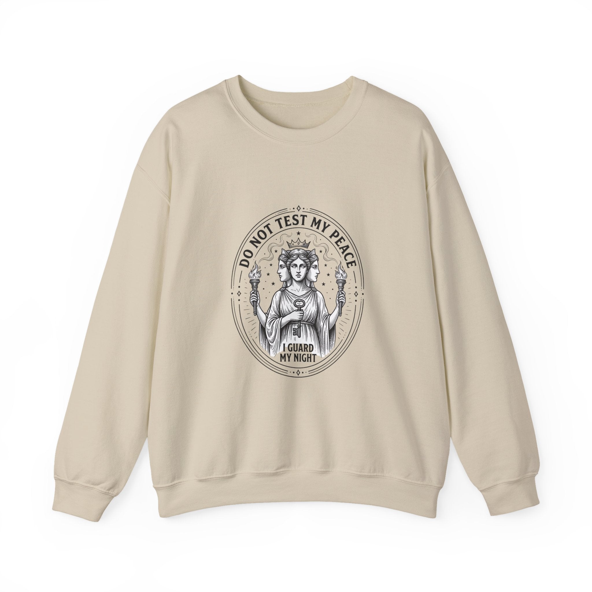 Do Not Test My Peace Athena Illustration Sweatshirt | Mythcore, Classical Art