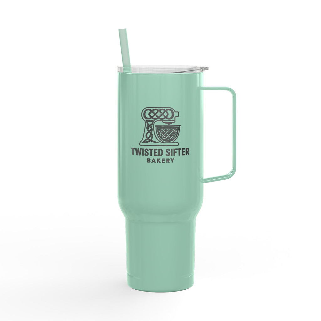 40oz Engraved Insulated Tumbler with Lid & Handle — 'I Scream for the Bakery' Coffee Travel Mug