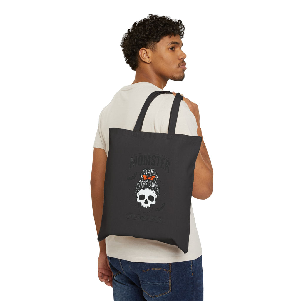 Momster Skull Mom Tote | Halloween Momster, Spooky Season Canvas Tote